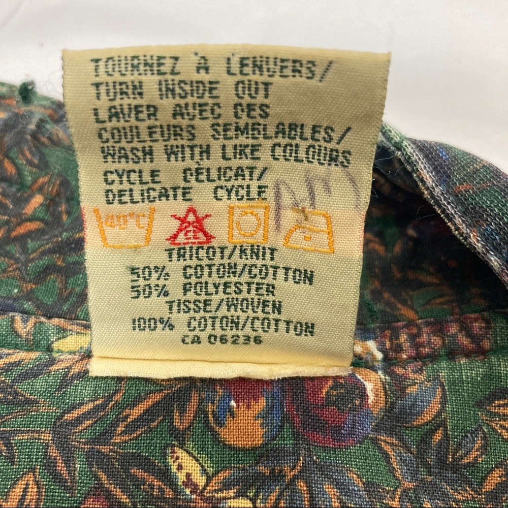 Vintage Green Floral Zip Front Coat - Picture 9 of 11